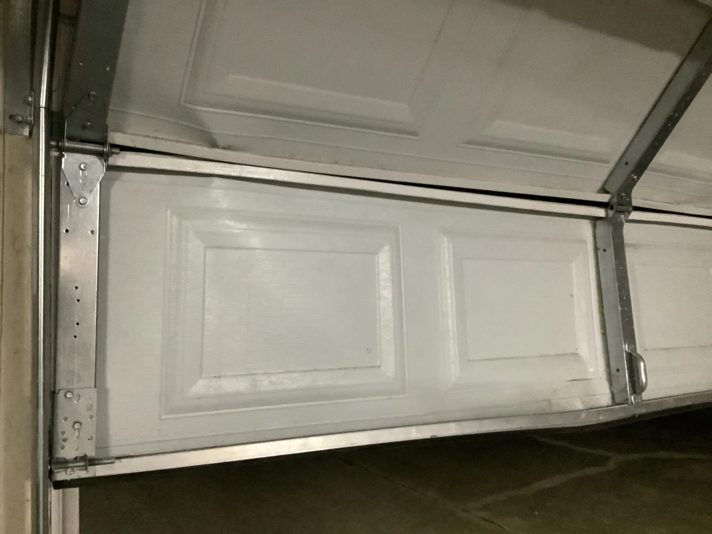 Dad & Daughter garage door project, bent panel single garage door brentwood tn