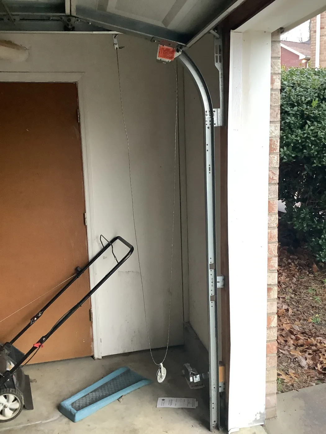 Dad & Daughter garage door project, broken cable brentwood tn