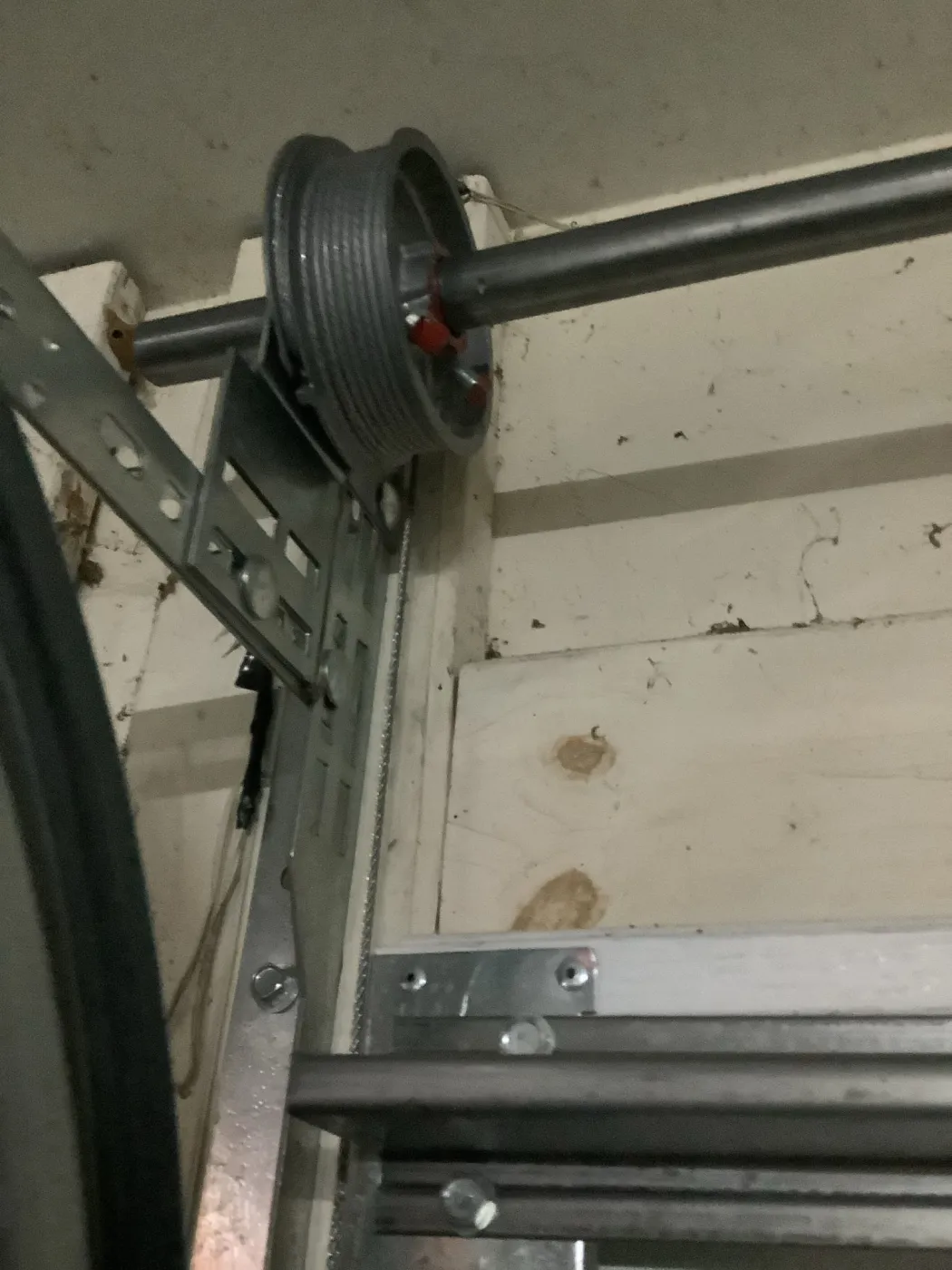 Dad & Daughter garage door project, broken cable drum nolensvlle tn