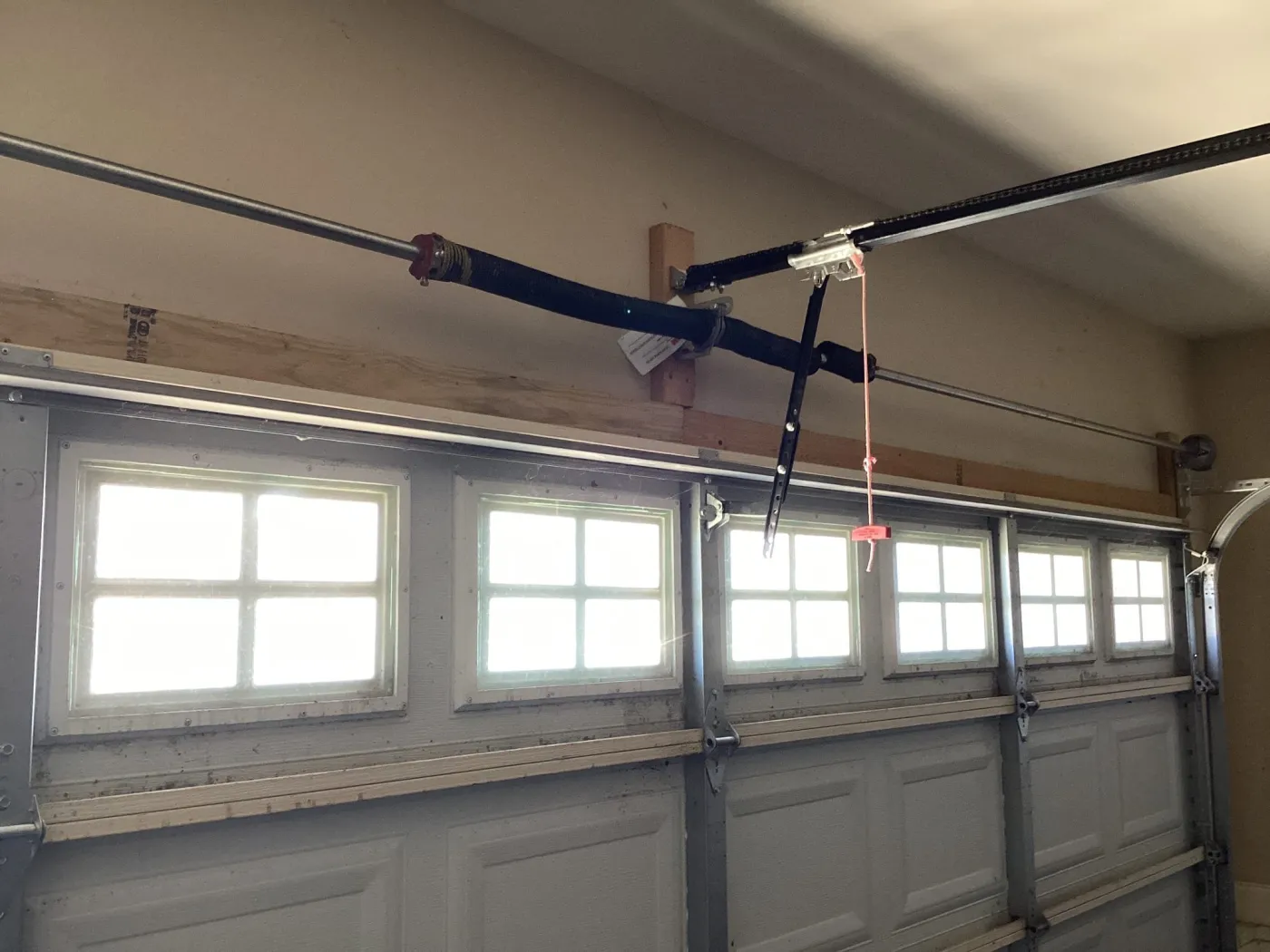 Dad & Daughter garage door project, broken torsion spring brentwood tn