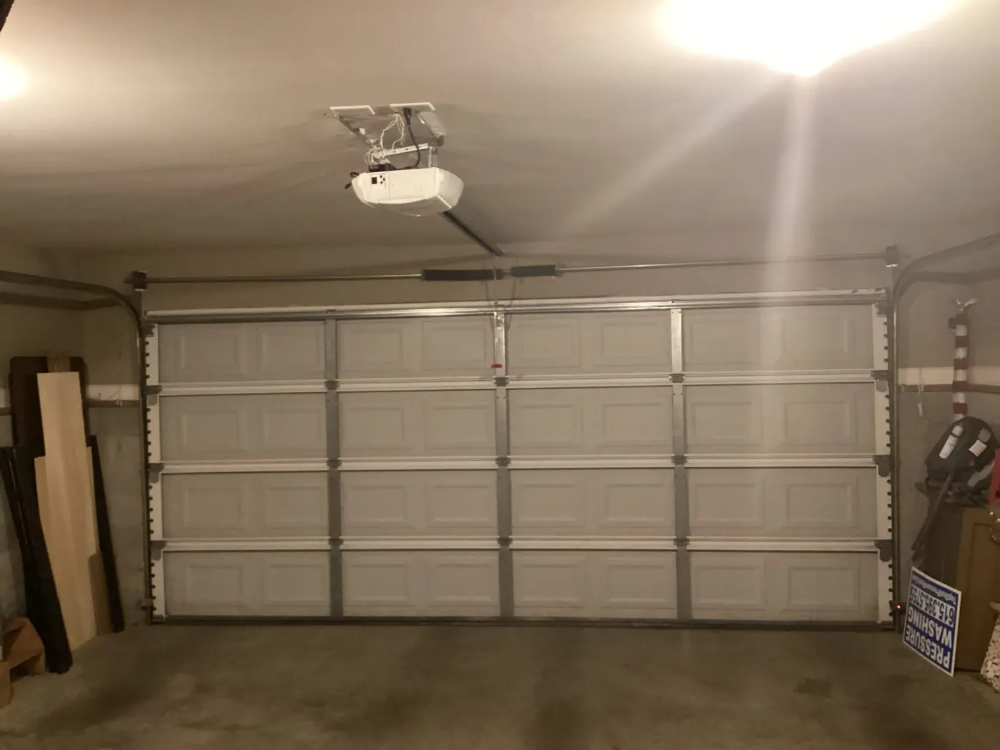 Dad & Daughter garage door project, single broken torsion spring non insulated marantec motor brentwood tn